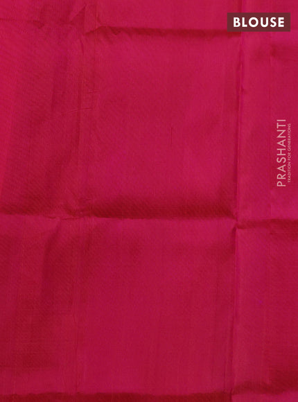 Pure uppada silk saree dual shade of pinkish orange with allover silver & zari woven buttas and long zigzag zari woven border