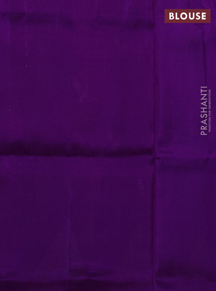 Pure uppada silk saree purple with allover silver & zari woven buttas and long zigzag zari woven border