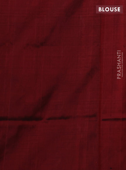 Pure uppada silk saree deep maroon with allover silver & zari woven buttas and long zigzag zari woven border