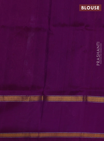 Pure uppada silk saree dual shade of purple and magenta pink with allover zari weaves & buttas and rettapet zari woven border