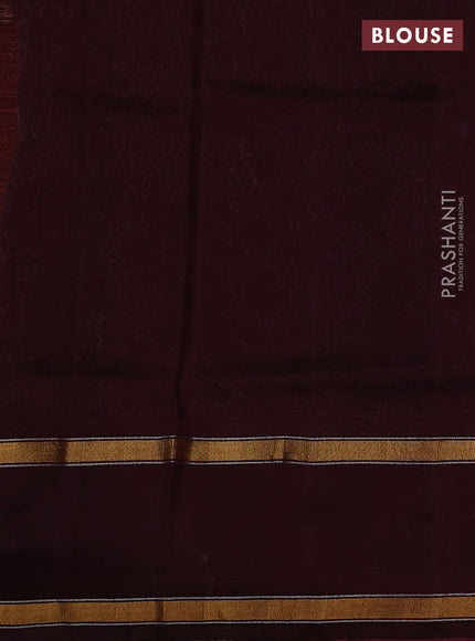 Pure uppada silk saree rust shade and coffee brown with allover zari weaves & buttas and rettapet zari woven border