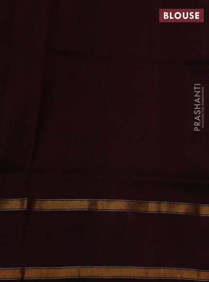 Pure uppada silk saree pasel green and coffee brown with allover zari weaves & buttas and zari woven border