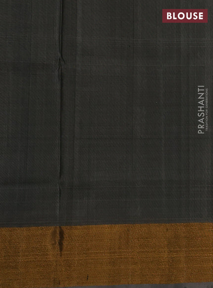 Pure uppada silk saree mehendi green and grey with allover zari weaves & buttas and zari woven border
