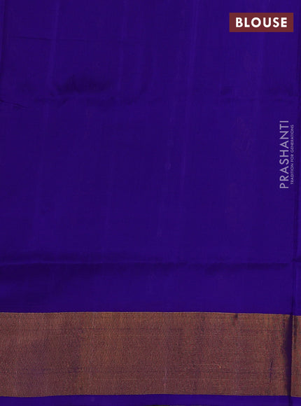 Pure uppada silk saree dual shade of greenish blue and royal blue with allover silver & zari weaves & buttas and zari woven border