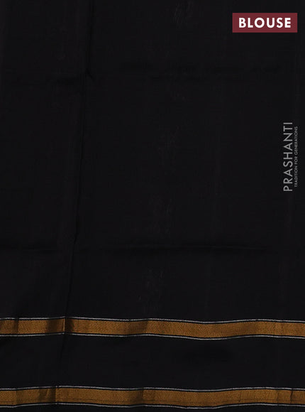 Pure uppada silk saree black with allover silver & zari weaves & buttas and rettapet zari woven border