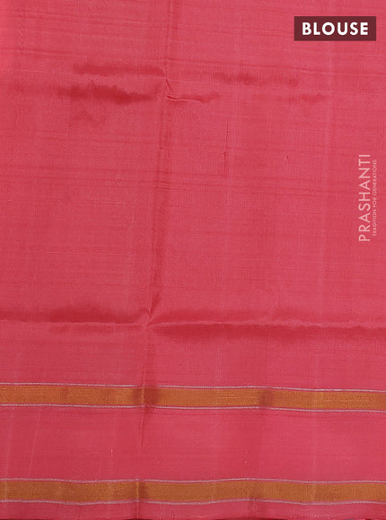 Pure uppada silk saree peach pink with allover silver & zari weaves & buttas and rettapet zari woven border