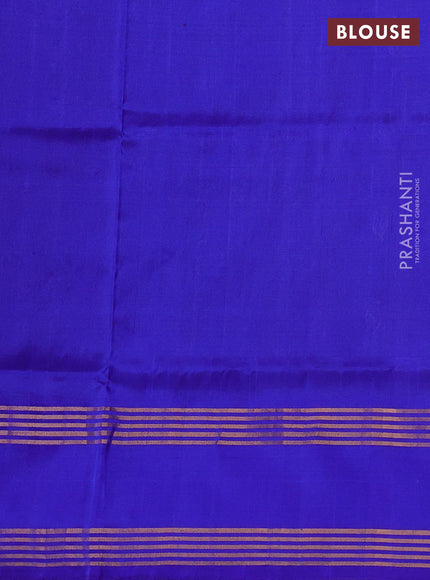 Pure uppada silk saree dual shade of blue and royal blue with allover zari weaves & buttas and rettapet zari woven border