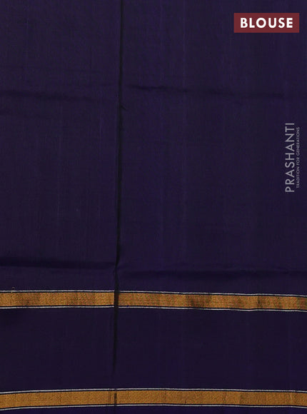 Pure uppada silk saree greyish green and violet with allover zari weaves & buttas and rettapet zari woven border