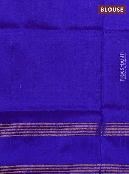 Pure uppada silk saree purple and royal blue with allover zari weaves & buttas and rettapet zari woven border