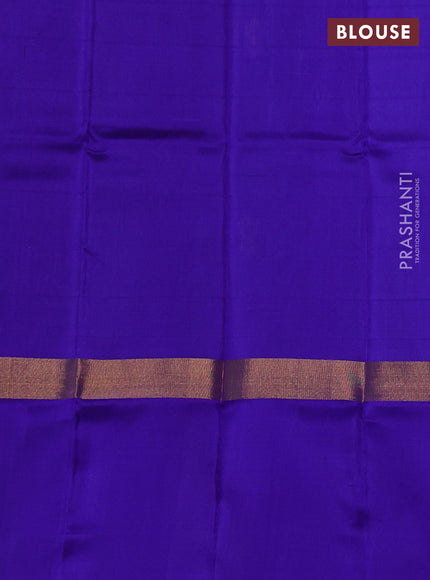 Pure uppada silk saree teal green and blue with allover checks & buttas and zari woven butta border