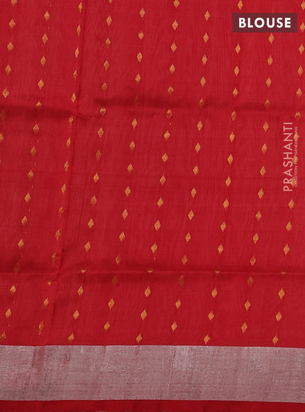 Pure uppada silk saree cream and red with allover silver & zari woven buttas and zari woven border