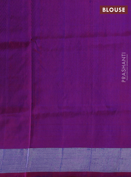 Pure uppada silk saree navy blue and magenta pink with allover silver & zari woven buttas and zari woven border