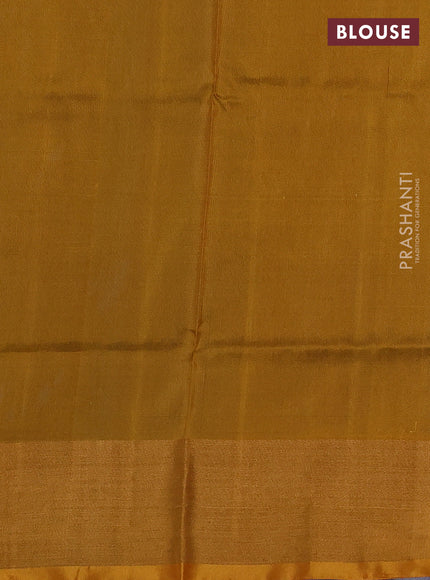 Pure uppada silk saree cs blue and mustard yellow with allover silver & buttas and jamdhani weaving pallu