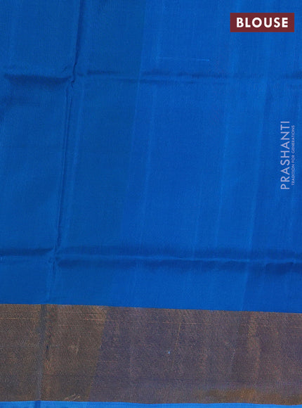 Pure uppada silk saree teal green and teal blue with allover silver & buttas and jamdhani weaving pallu