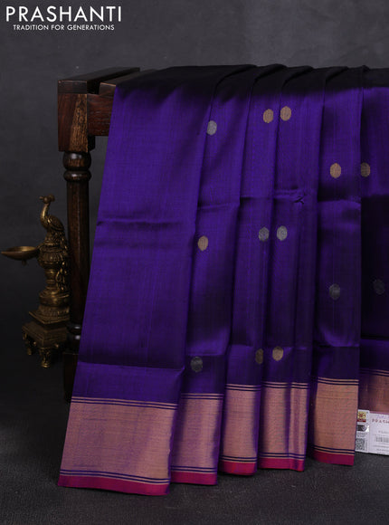 Pure uppada silk saree violet and red with allover silver & buttas and jamdhani weaving pallu