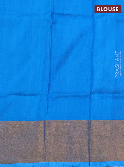 Pure uppada silk saree cream and cs blue with allover silver & buttas and jamdhani weaving pallu