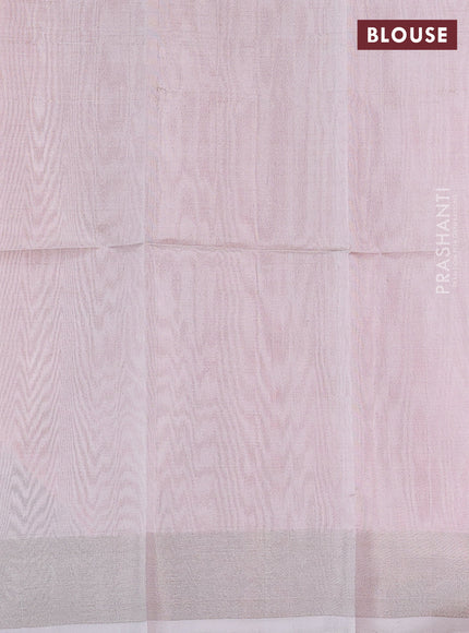 Pure uppada silk saree light pink with allover zari woven buttas and zari woven border