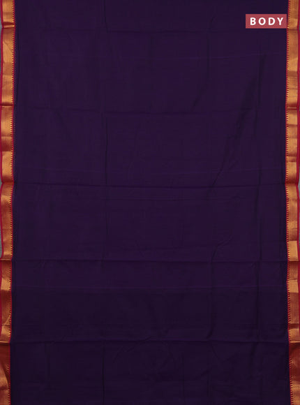 Narayanpet cotton saree violet and magenta pink with plain body and temple zari woven border