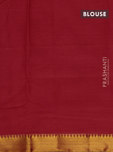 Narayanpet cotton saree red with plain body and temple zari woven border