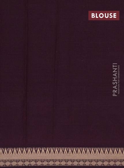 Narayanpet cotton saree deep wine shade with plain body and temple design thraed woven border