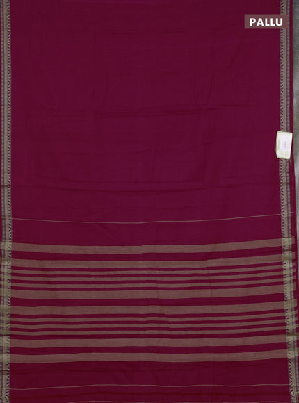 Narayanpet cotton saree pink with plain body and temple design thraed woven border