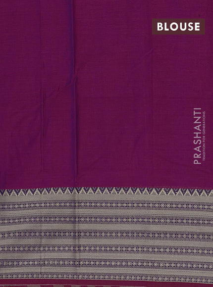 Narayanpet cotton saree magenta pink with plain body and long thread woven border