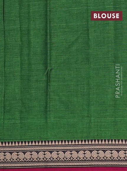 Narayanpet cotton saree light green and magenta pink with plain body and temple design zari woven border