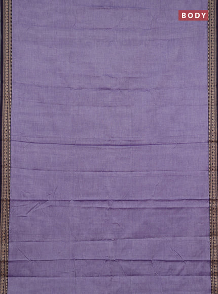 Narayanpet cotton saree pastel violet and violet with plain body and temple design zari woven border