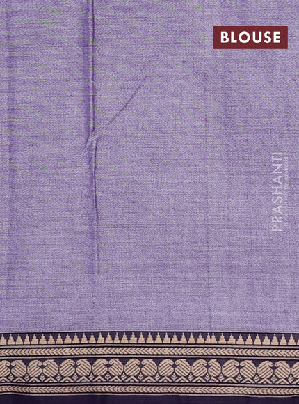 Narayanpet cotton saree pastel violet and violet with plain body and temple design zari woven border