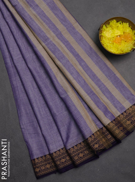 Narayanpet cotton saree pastel violet and violet with plain body and thread woven border