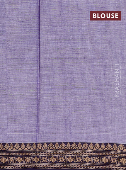Narayanpet cotton saree pastel violet and violet with plain body and thread woven border