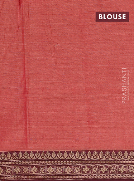 Narayanpet cotton saree red and maroon with plain body and thread woven border