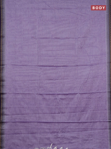 Narayanpet cotton saree pastel purple and violet with plain body and temple design thread woven border