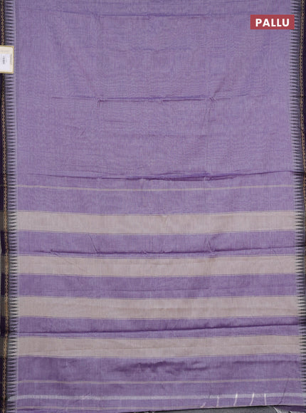 Narayanpet cotton saree pastel purple and violet with plain body and temple design thread woven border
