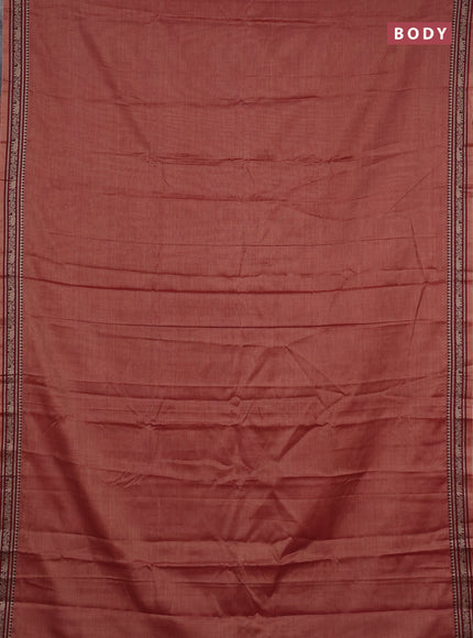 Narayanpet cotton saree red with plain body and temple design thread woven border
