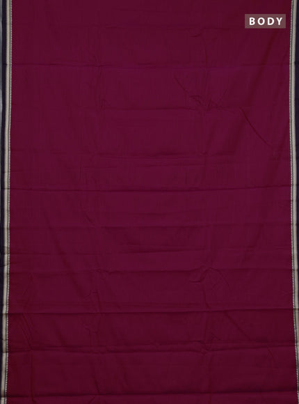 Narayanpet cotton saree magenta pink and violet with plain body and temple design thread woven border