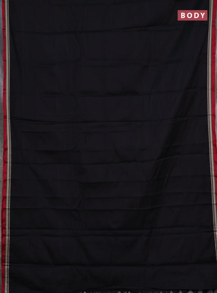 Narayanpet cotton saree black and maroon with plain body and small thread woven border