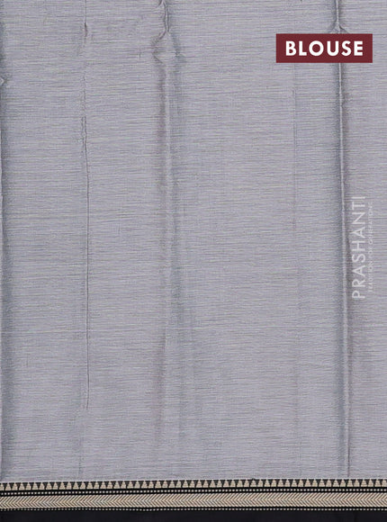 Narayanpet cotton saree grey and black with plain body and small thread woven border