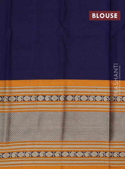 Narayanpet cotton saree jamun shade and mustard yellow with plain body and long thread woven border