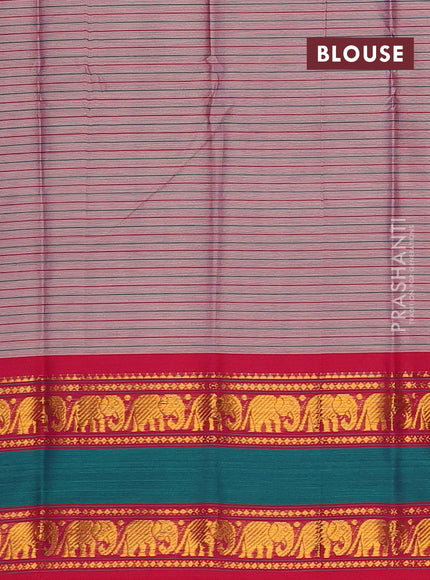 Narayanpet cotton saree dark beige and maroon with plain body and rettapet zari woven border