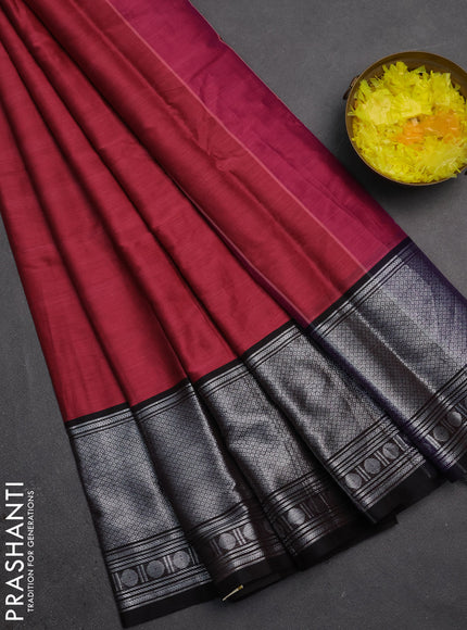 Narayanpet cotton saree pink shade and black with plain body and long silver zari woven border