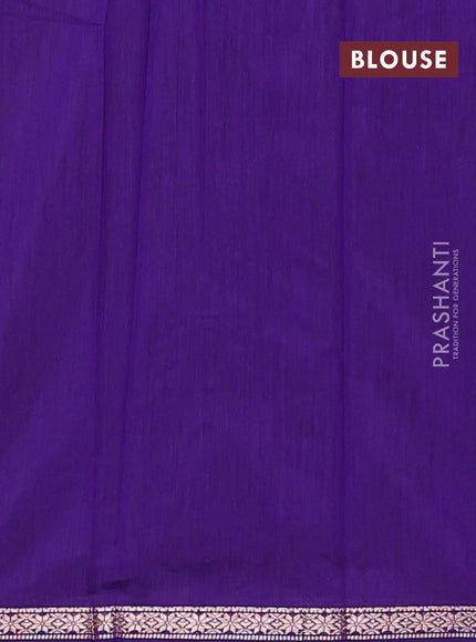 Semi maheswari cotton saree mustard yellow and violet with zari woven buttas and small zari woven border