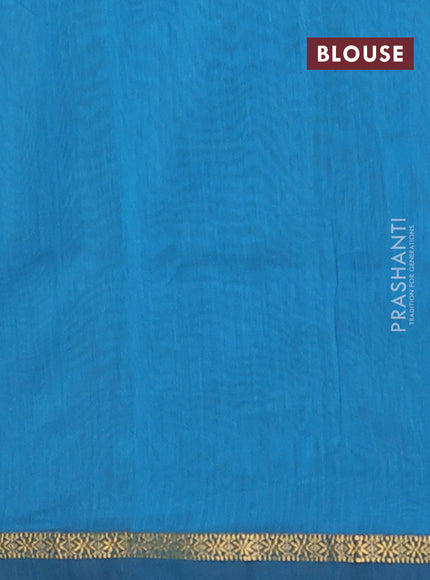 Semi maheswari cotton saree pastel grey and cs blue with zari woven buttas and small zari woven border