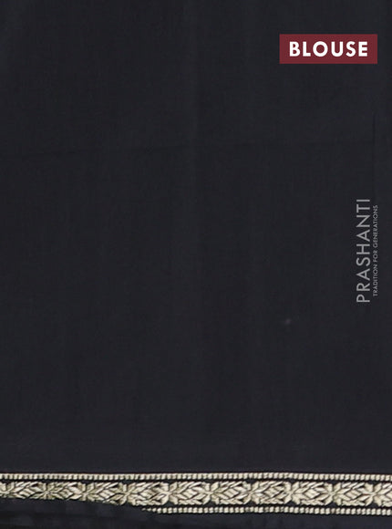 Semi maheswari cotton saree green shade and black with zari woven buttas and small zari woven border