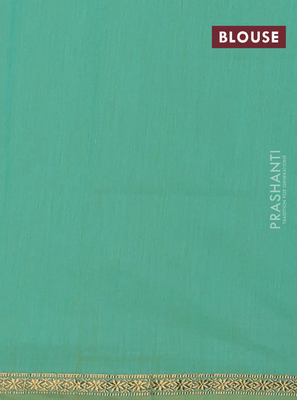 Semi maheswari cotton saree pale yellow and teal green with zari woven buttas and small zari woven border