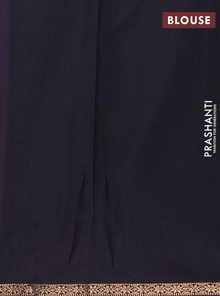 Semi maheswari cotton saree lavender and black with zari woven buttas and small zari woven border