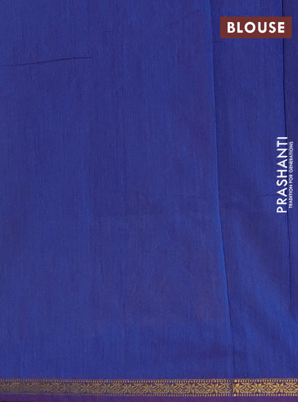 Semi maheswari cotton saree yellow and blue with zari woven buttas and small zari woven border
