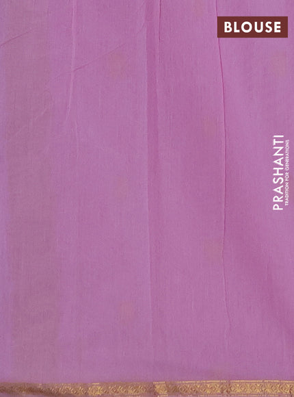 Semi maheswari cotton saree teal blue and light pink with zari woven buttas and small zari woven border