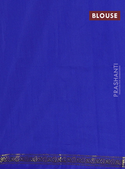 Semi maheswari cotton saree peacock green and blue with zari woven buttas and small zari woven border