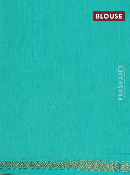 Semi maheswari cotton saree rust and teal green with zari woven buttas and small zari woven border